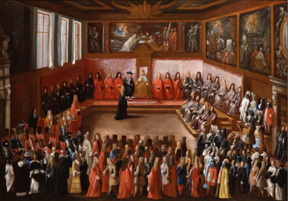 The Doge receiving an Ambassador in the Sala del Collegio of the Doge’s Palace; A Doge embarking as Captain of the Venetian Fleet; a pair